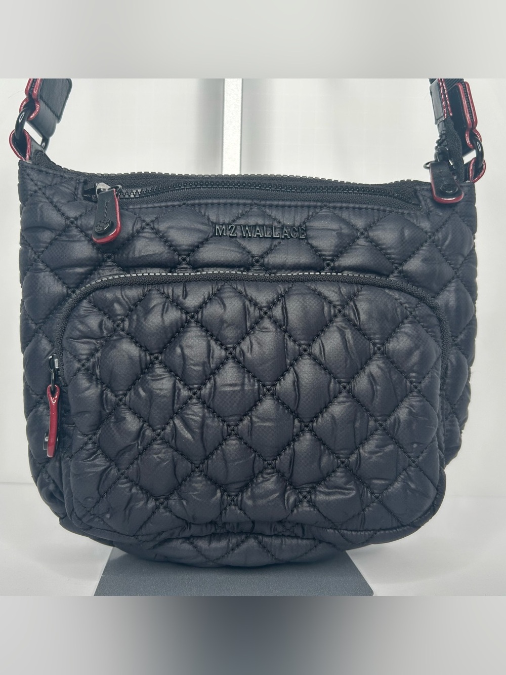 MZ Wallace Black Quilted Crossbody Bag